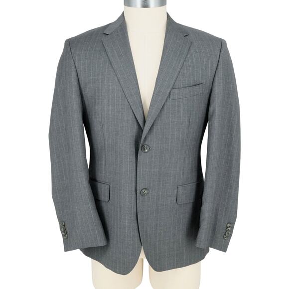 Joseph Abboud Joe Sport Coat Mens 40R Wool Gray Pinstripe Jacket Blazer Lined